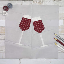 Load image into Gallery viewer, Let's Celebrate - Cheers, Foundation Paper Piecing Pattern (FPP Pattern), Quilt Block, 3 sizes FPP Patterns- Full Bobbin Designs foundation paper piecing patterns quilt block patterns sewing patterns