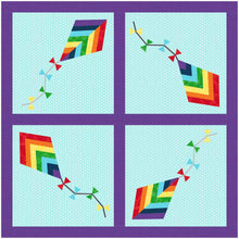 Load image into Gallery viewer, Let's go Fly a Kite, Foundation Paper Piecing Pattern (FPP Pattern), Quilt Block, 3 sizes FPP Patterns- Full Bobbin Designs foundation paper piecing patterns quilt block patterns sewing patterns