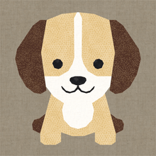 Load image into Gallery viewer, Live. Laugh. Bark. Puppy Boy. Foundation Paper Piecing Pattern (FPP Pattern), Quilt Block, 4 sizes FPP Patterns- Full Bobbin Designs foundation paper piecing patterns quilt block patterns sewing patterns