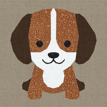 Load image into Gallery viewer, Live. Laugh. Bark. Puppy Boy. Foundation Paper Piecing Pattern (FPP Pattern), Quilt Block, 4 sizes FPP Patterns- Full Bobbin Designs foundation paper piecing patterns quilt block patterns sewing patterns
