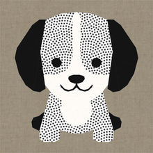 Load image into Gallery viewer, Live. Laugh. Bark. Puppy Boy. Foundation Paper Piecing Pattern (FPP Pattern), Quilt Block, 4 sizes FPP Patterns- Full Bobbin Designs foundation paper piecing patterns quilt block patterns sewing patterns