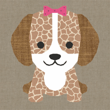 Load image into Gallery viewer, Live. Laugh. Bark. Puppy Girl. Foundation Paper Piecing Pattern (FPP Pattern), Quilt Block, 4 sizes FPP Patterns- Full Bobbin Designs foundation paper piecing patterns quilt block patterns sewing patterns