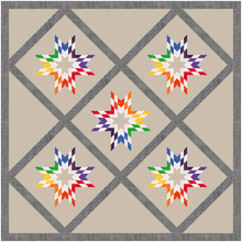 Load image into Gallery viewer, Lone Star, Foundation Paper Piecing Pattern (FPP Pattern), Quilt Block, 4 sizes FPP Patterns- Full Bobbin Designs foundation paper piecing patterns quilt block patterns sewing patterns
