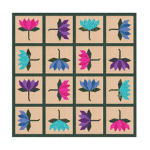 Load image into Gallery viewer, Lotus Flower, Foundation Paper Pieced Pattern (FPP Pattern), Quilt Block, 3 sizes FPP Patterns- Full Bobbin Designs foundation paper piecing patterns quilt block patterns sewing patterns