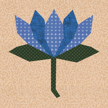 Load image into Gallery viewer, Lotus Flower, Foundation Paper Pieced Pattern (FPP Pattern), Quilt Block, 3 sizes FPP Patterns- Full Bobbin Designs foundation paper piecing patterns quilt block patterns sewing patterns
