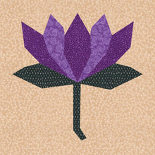 Load image into Gallery viewer, Lotus Flower, Foundation Paper Pieced Pattern (FPP Pattern), Quilt Block, 3 sizes FPP Patterns- Full Bobbin Designs foundation paper piecing patterns quilt block patterns sewing patterns