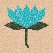 Load image into Gallery viewer, Lotus Flower, Foundation Paper Pieced Pattern (FPP Pattern), Quilt Block, 3 sizes FPP Patterns- Full Bobbin Designs foundation paper piecing patterns quilt block patterns sewing patterns