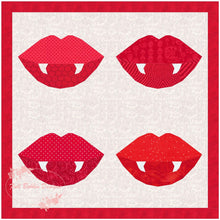 Load image into Gallery viewer, Love Bite, Vampire, Halloween, Foundation Paper Piecing Pattern (FPP Pattern), Quilt Block, 3 sizes FPP Patterns- Full Bobbin Designs foundation paper piecing patterns quilt block patterns sewing patterns