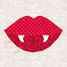 Load image into Gallery viewer, Love Bite, Vampire, Halloween, Foundation Paper Piecing Pattern (FPP Pattern), Quilt Block, 3 sizes FPP Patterns- Full Bobbin Designs foundation paper piecing patterns quilt block patterns sewing patterns