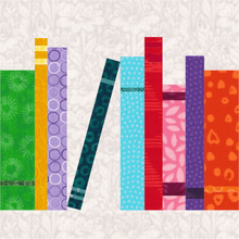 Load image into Gallery viewer, Love to Read, Books, Foundation Paper Piecing Pattern (FPP Pattern), Quilt Block, 3 sizes FPP Patterns- Full Bobbin Designs foundation paper piecing patterns quilt block patterns sewing patterns