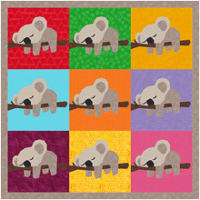 Load image into Gallery viewer, Nap Time, Koala, Foundation Paper Piecing Pattern (FPP Pattern), Quilt Block, 3 sizes FPP Patterns- Full Bobbin Designs foundation paper piecing patterns quilt block patterns sewing patterns