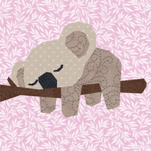 Load image into Gallery viewer, Nap Time, Koala, Foundation Paper Piecing Pattern (FPP Pattern), Quilt Block, 3 sizes FPP Patterns- Full Bobbin Designs foundation paper piecing patterns quilt block patterns sewing patterns