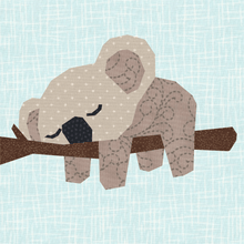 Load image into Gallery viewer, Nap Time, Koala, Foundation Paper Piecing Pattern (FPP Pattern), Quilt Block, 3 sizes FPP Patterns- Full Bobbin Designs foundation paper piecing patterns quilt block patterns sewing patterns