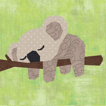 Load image into Gallery viewer, Nap Time, Koala, Foundation Paper Piecing Pattern (FPP Pattern), Quilt Block, 3 sizes FPP Patterns- Full Bobbin Designs foundation paper piecing patterns quilt block patterns sewing patterns