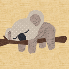 Load image into Gallery viewer, Nap Time, Koala, Foundation Paper Piecing Pattern (FPP Pattern), Quilt Block, 3 sizes FPP Patterns- Full Bobbin Designs foundation paper piecing patterns quilt block patterns sewing patterns