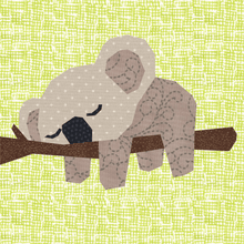 Load image into Gallery viewer, Nap Time, Koala, Foundation Paper Piecing Pattern (FPP Pattern), Quilt Block, 3 sizes FPP Patterns- Full Bobbin Designs foundation paper piecing patterns quilt block patterns sewing patterns