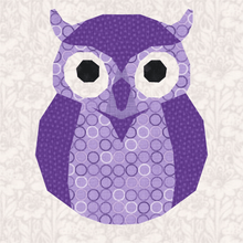Load image into Gallery viewer, Owl, Foundation Paper Piecing Pattern (FPP Pattern), Quilt Block, 4 sizes FPP Patterns- Full Bobbin Designs foundation paper piecing patterns quilt block patterns sewing patterns