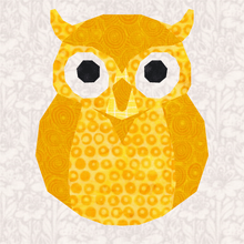 Load image into Gallery viewer, Owl, Foundation Paper Piecing Pattern (FPP Pattern), Quilt Block, 4 sizes FPP Patterns- Full Bobbin Designs foundation paper piecing patterns quilt block patterns sewing patterns