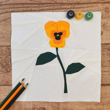 Load image into Gallery viewer, Pansy, Flower Foundation Paper Piecing Pattern (FPP Pattern), Quilt Block, 3 sizes FPP Patterns- Full Bobbin Designs foundation paper piecing patterns quilt block patterns sewing patterns