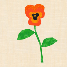 Load image into Gallery viewer, Pansy, Flower Foundation Paper Piecing Pattern (FPP Pattern), Quilt Block, 3 sizes FPP Patterns- Full Bobbin Designs foundation paper piecing patterns quilt block patterns sewing patterns