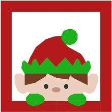 Load image into Gallery viewer, Peeping Elf, Foundation Paper Piecing Pattern (FPP Pattern), Quilt Block, 3 sizes FPP Patterns- Full Bobbin Designs foundation paper piecing patterns quilt block patterns sewing patterns