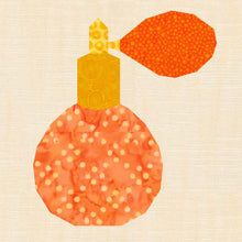 Load image into Gallery viewer, Perfume Atomiser, Foundation Paper Piecing Pattern (FPP Pattern), Quilt Block, 4 sizes FPP Patterns- Full Bobbin Designs foundation paper piecing patterns quilt block patterns sewing patterns