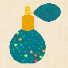 Load image into Gallery viewer, Perfume Atomiser, Foundation Paper Piecing Pattern (FPP Pattern), Quilt Block, 4 sizes FPP Patterns- Full Bobbin Designs foundation paper piecing patterns quilt block patterns sewing patterns