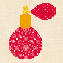 Load image into Gallery viewer, Perfume Atomiser, Foundation Paper Piecing Pattern (FPP Pattern), Quilt Block, 4 sizes FPP Patterns- Full Bobbin Designs foundation paper piecing patterns quilt block patterns sewing patterns