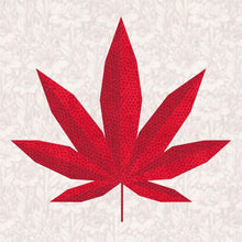 Load image into Gallery viewer, Pot Leaf, Marijuana, Foundation Paper Piecing Pattern (FPP Pattern), Quilt Block, 4 sizes FPP Patterns- Full Bobbin Designs foundation paper piecing patterns quilt block patterns sewing patterns