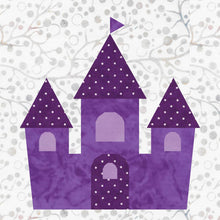 Load image into Gallery viewer, Princess Castle, Foundation Paper Piecing Pattern (FPP Pattern), Quilt Block, 4 sizes FPP Patterns- Full Bobbin Designs foundation paper piecing patterns quilt block patterns sewing patterns