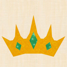 Load image into Gallery viewer, Princess Crown, Foundation Paper Piecing Pattern (FPP Pattern), Quilt Block, 4 sizes FPP Patterns- Full Bobbin Designs foundation paper piecing patterns quilt block patterns sewing patterns