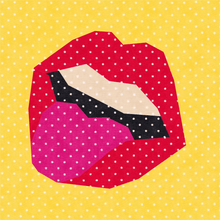 Load image into Gallery viewer, Pulling Tongues, Cheeky, Retro, Foundation Paper Piecing (FPP Pattern), Quilt Block, 3 sizes FPP Patterns- Full Bobbin Designs foundation paper piecing patterns quilt block patterns sewing patterns