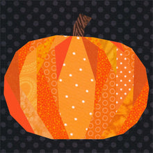 Load image into Gallery viewer, Pumpkin, Halloween, Foundation Paper Piecing Pattern (FPP Pattern), Quilt Block, 5 sizes FPP Patterns- Full Bobbin Designs foundation paper piecing patterns quilt block patterns sewing patterns