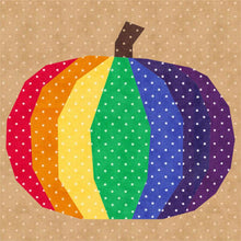 Load image into Gallery viewer, Pumpkin, Halloween, Foundation Paper Piecing Pattern (FPP Pattern), Quilt Block, 5 sizes FPP Patterns- Full Bobbin Designs foundation paper piecing patterns quilt block patterns sewing patterns