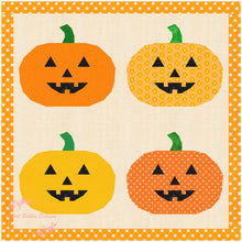 Load image into Gallery viewer, Pumpkin Patch, Halloween, Foundation Paper Piecing Pattern (FPP Pattern), Quilt Block, 3 sizes FPP Patterns- Full Bobbin Designs foundation paper piecing patterns quilt block patterns sewing patterns