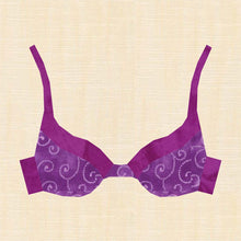 Load image into Gallery viewer, Push Up Bra, Foundation Paper Piecing, FPP Pattern, 3 sizes FPP Patterns- Full Bobbin Designs foundation paper piecing patterns quilt block patterns sewing patterns