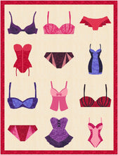 Load image into Gallery viewer, Push Up Bra, Foundation Paper Piecing, FPP Pattern, 3 sizes FPP Patterns- Full Bobbin Designs foundation paper piecing patterns quilt block patterns sewing patterns