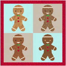 Load image into Gallery viewer, Gingie the Gingerbread, Foundation Paper Piecing Pattern (FPP Pattern), Quilt Block, 6 Sizes Included FPP Patterns- Full Bobbin Designs foundation paper piecing patterns quilt block patterns sewing patterns