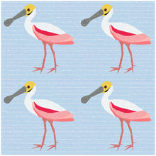 Load image into Gallery viewer, Spoonbill Roseate, Foundation Paper Piecing Pattern (FPP Pattern), Quilt Block, 4 sizes