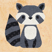 Load image into Gallery viewer, Raccoon, Foundation Paper Piecing Pattern (FPP Pattern), Quilt Block, 4 sizes FPP Patterns- Full Bobbin Designs foundation paper piecing patterns quilt block patterns sewing patterns