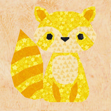 Load image into Gallery viewer, Raccoon, Foundation Paper Piecing Pattern (FPP Pattern), Quilt Block, 4 sizes FPP Patterns- Full Bobbin Designs foundation paper piecing patterns quilt block patterns sewing patterns