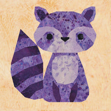 Load image into Gallery viewer, Raccoon, Foundation Paper Piecing Pattern (FPP Pattern), Quilt Block, 4 sizes FPP Patterns- Full Bobbin Designs foundation paper piecing patterns quilt block patterns sewing patterns