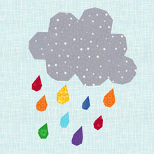 Load image into Gallery viewer, Rainbow Rain Cloud, Foundation Paper Piecing Pattern (FPP Pattern), Quilt Block, 3 sizes FPP Patterns- Full Bobbin Designs foundation paper piecing patterns quilt block patterns sewing patterns