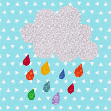Load image into Gallery viewer, Rainbow Rain Cloud, Foundation Paper Piecing Pattern (FPP Pattern), Quilt Block, 3 sizes FPP Patterns- Full Bobbin Designs foundation paper piecing patterns quilt block patterns sewing patterns