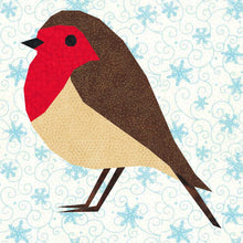 Load image into Gallery viewer, Robin Redbreast, Foundation Paper Piecing Pattern (FPP Pattern), Quilt Block, 4 Sizes Included FPP Patterns- Full Bobbin Designs foundation paper piecing patterns quilt block patterns sewing patterns