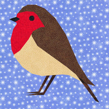 Load image into Gallery viewer, Robin Redbreast, Foundation Paper Piecing Pattern (FPP Pattern), Quilt Block, 4 Sizes Included FPP Patterns- Full Bobbin Designs foundation paper piecing patterns quilt block patterns sewing patterns