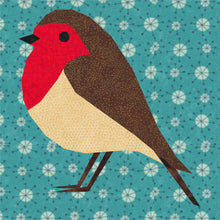 Load image into Gallery viewer, Robin Redbreast, Foundation Paper Piecing Pattern (FPP Pattern), Quilt Block, 4 Sizes Included FPP Patterns- Full Bobbin Designs foundation paper piecing patterns quilt block patterns sewing patterns