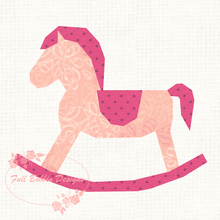 Load image into Gallery viewer, Rocking Horse, Foundation Paper Piecing Pattern (FPP), Quilt Block, 3 sizes FPP Patterns- Full Bobbin Designs foundation paper piecing patterns quilt block patterns sewing patterns