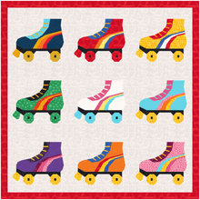 Load image into Gallery viewer, Roller Boots, Skates, Retro, Foundation Paper Piecing (FPP Pattern), Quilt Block, 3 sizes FPP Patterns- Full Bobbin Designs foundation paper piecing patterns quilt block patterns sewing patterns