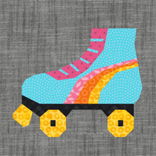 Load image into Gallery viewer, Roller Boots, Skates, Retro, Foundation Paper Piecing (FPP Pattern), Quilt Block, 3 sizes FPP Patterns- Full Bobbin Designs foundation paper piecing patterns quilt block patterns sewing patterns